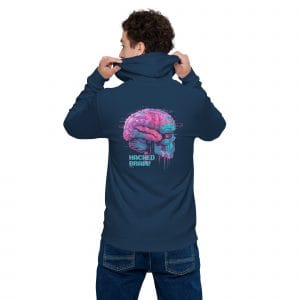 Hacked Brain - Sudadera con capucha y cremallera unisex