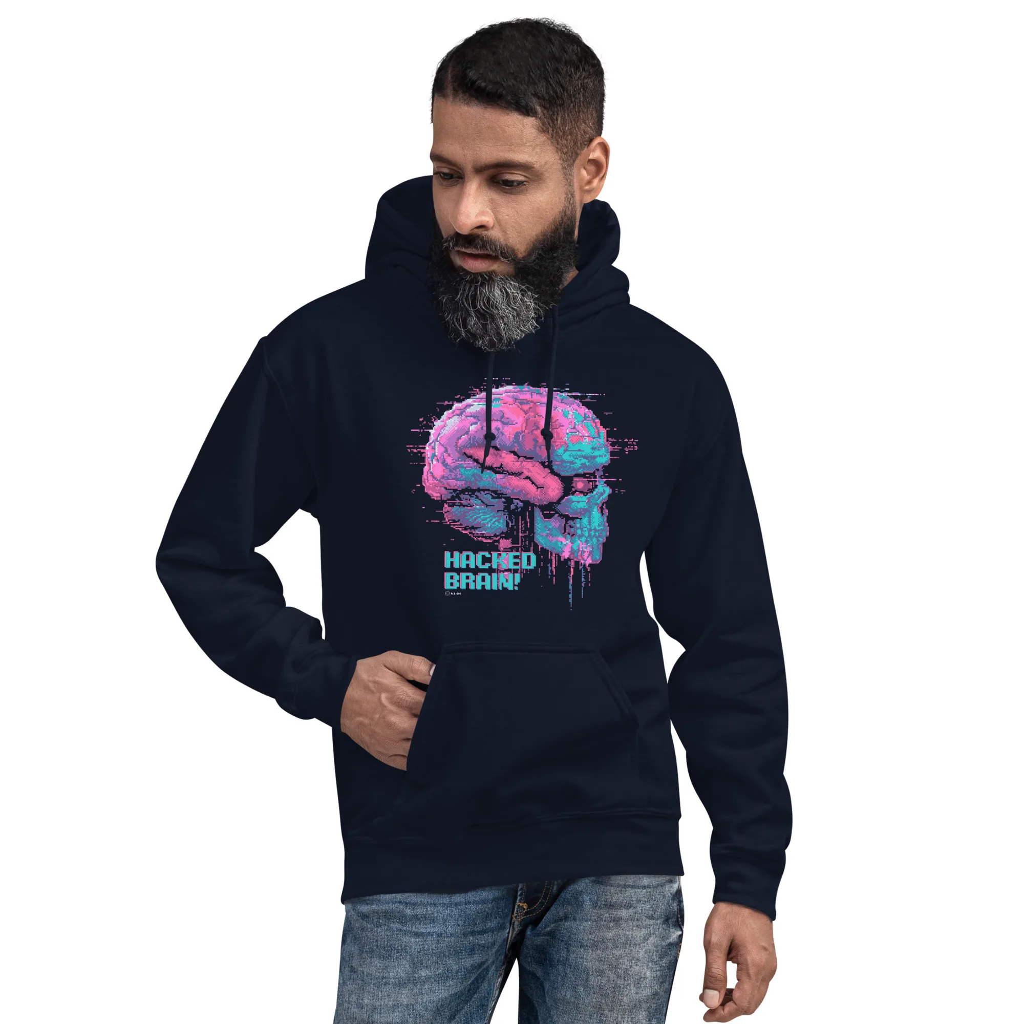 Hacked Brain - Sudadera con capucha unisex - Imagen 3